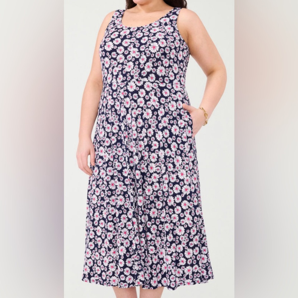 MSK Sleeveless Floral Midi Flare Fit Dress